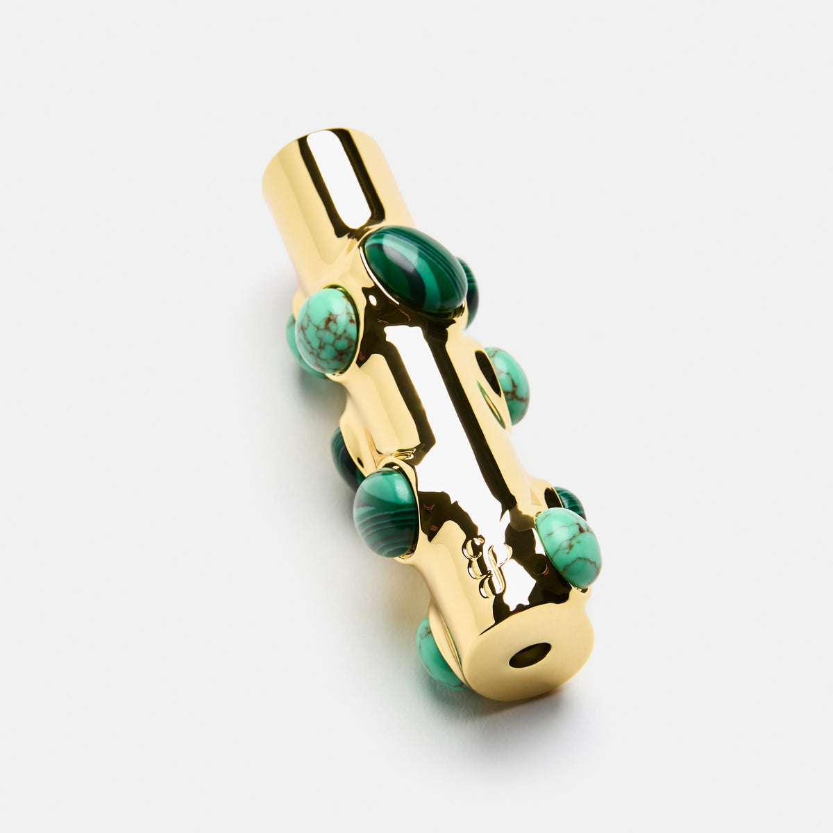 Edie Parker Stoned Lighter Case | Malachite