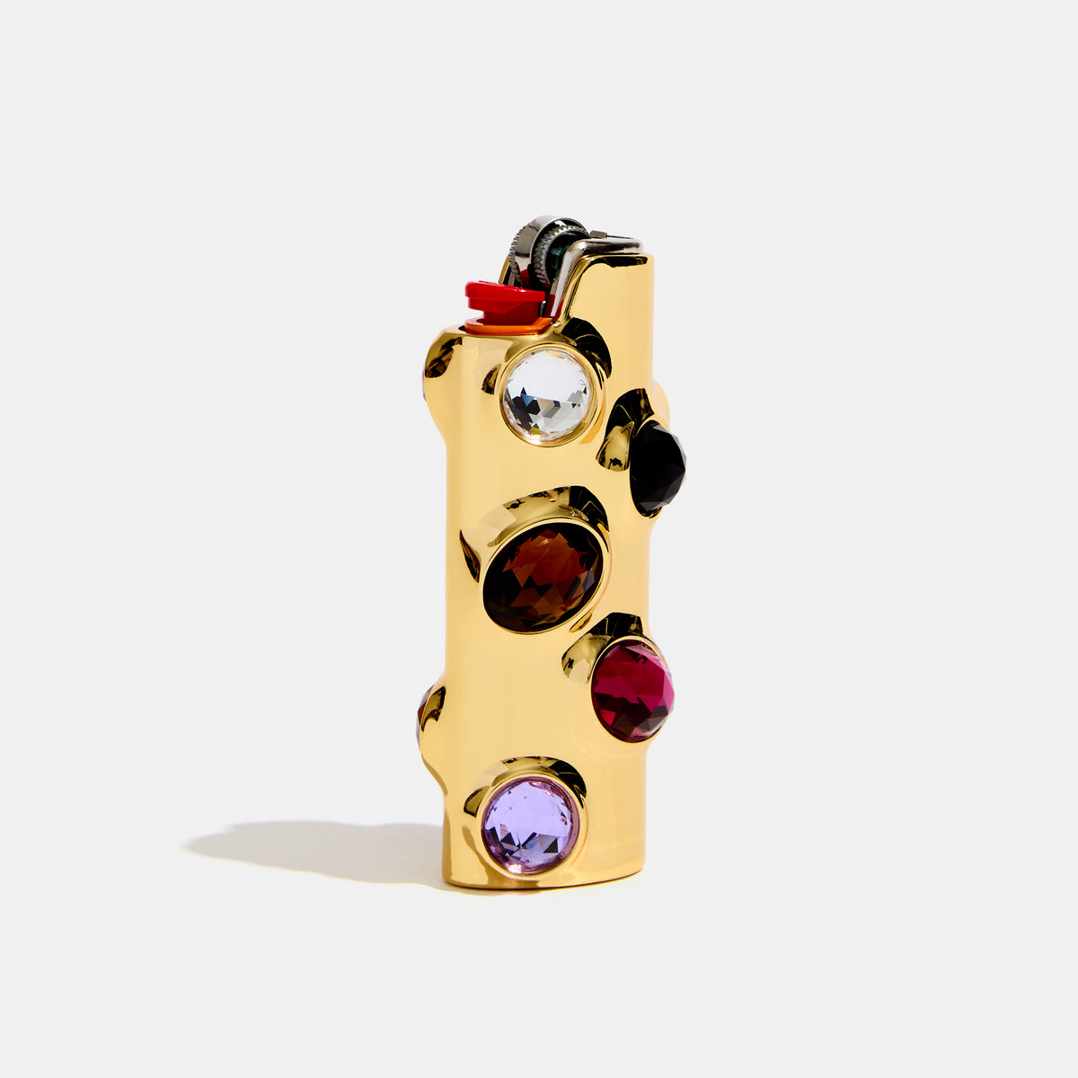 Edie Parker Gemstoned Lighter Case | Dark Peony