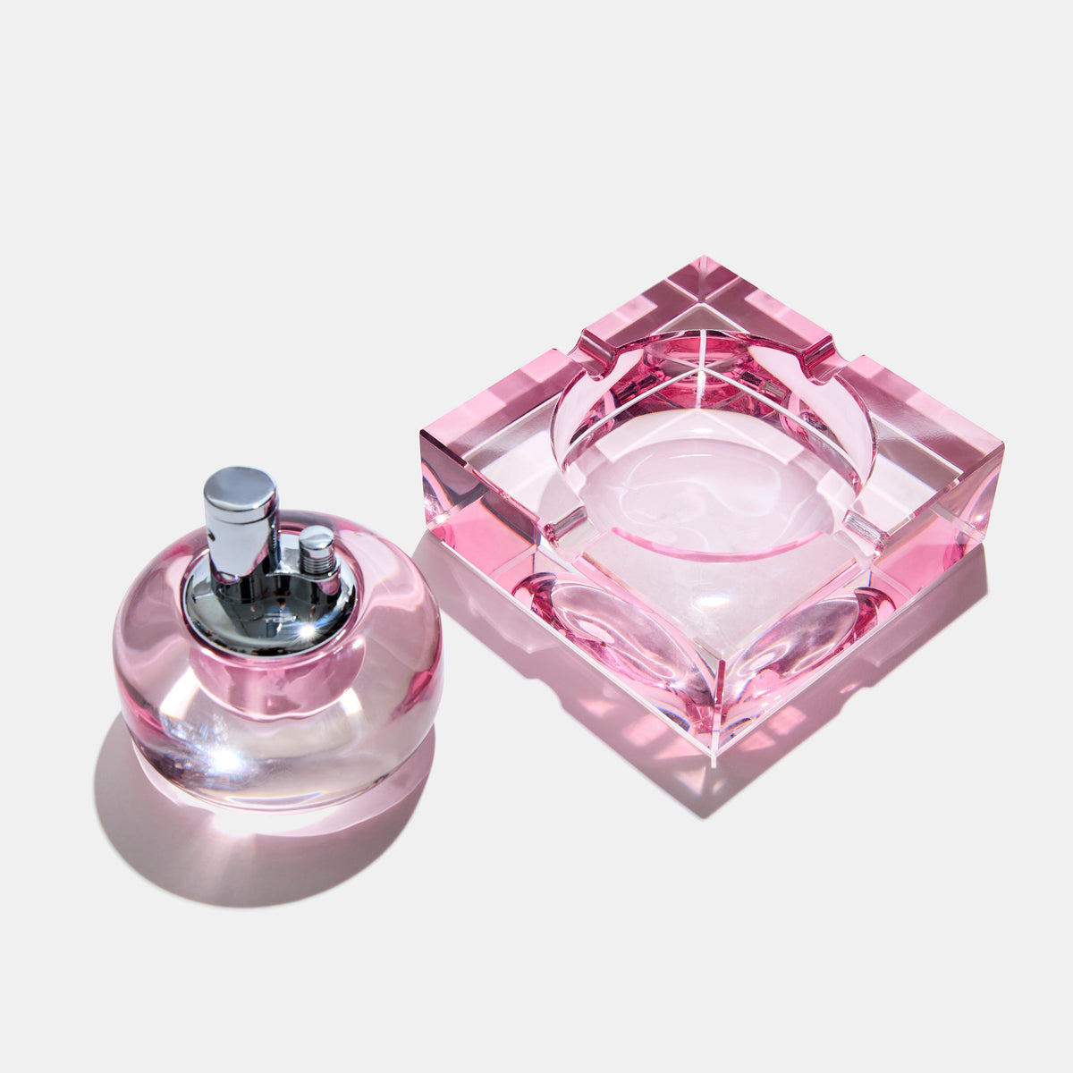 Edie Parker Glass Tabletop Lighter | Blush Pink
