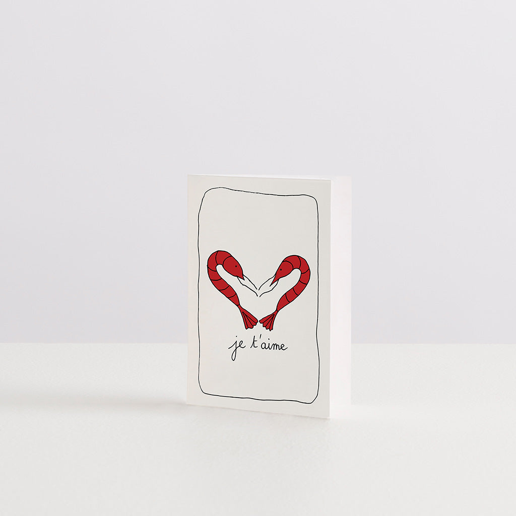 Je T'aime Prawn Greeting Card