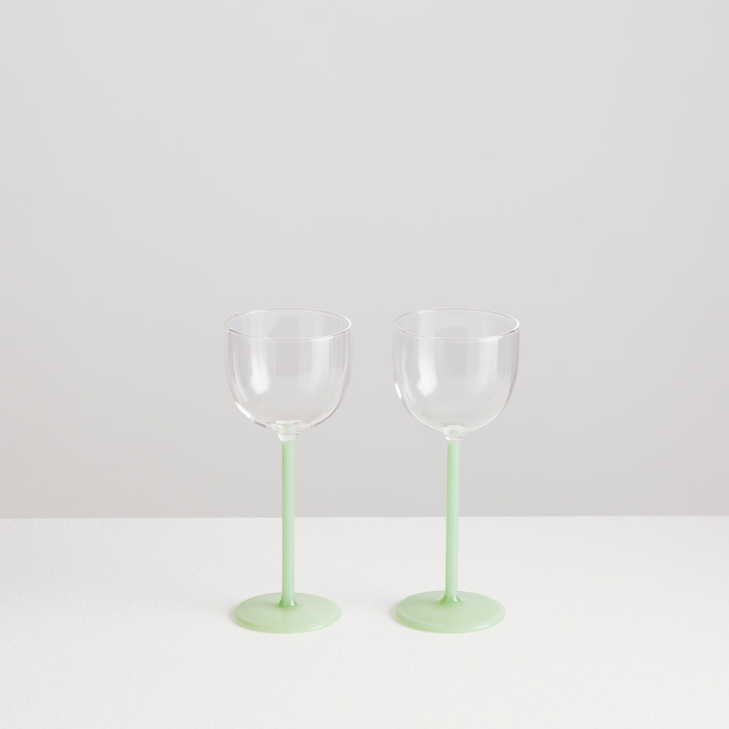2 Nick & Nora Glasses | Mint & Clear