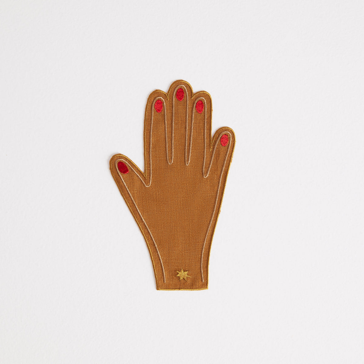 4 Hand Cocktail Napkins | Caramel & Red