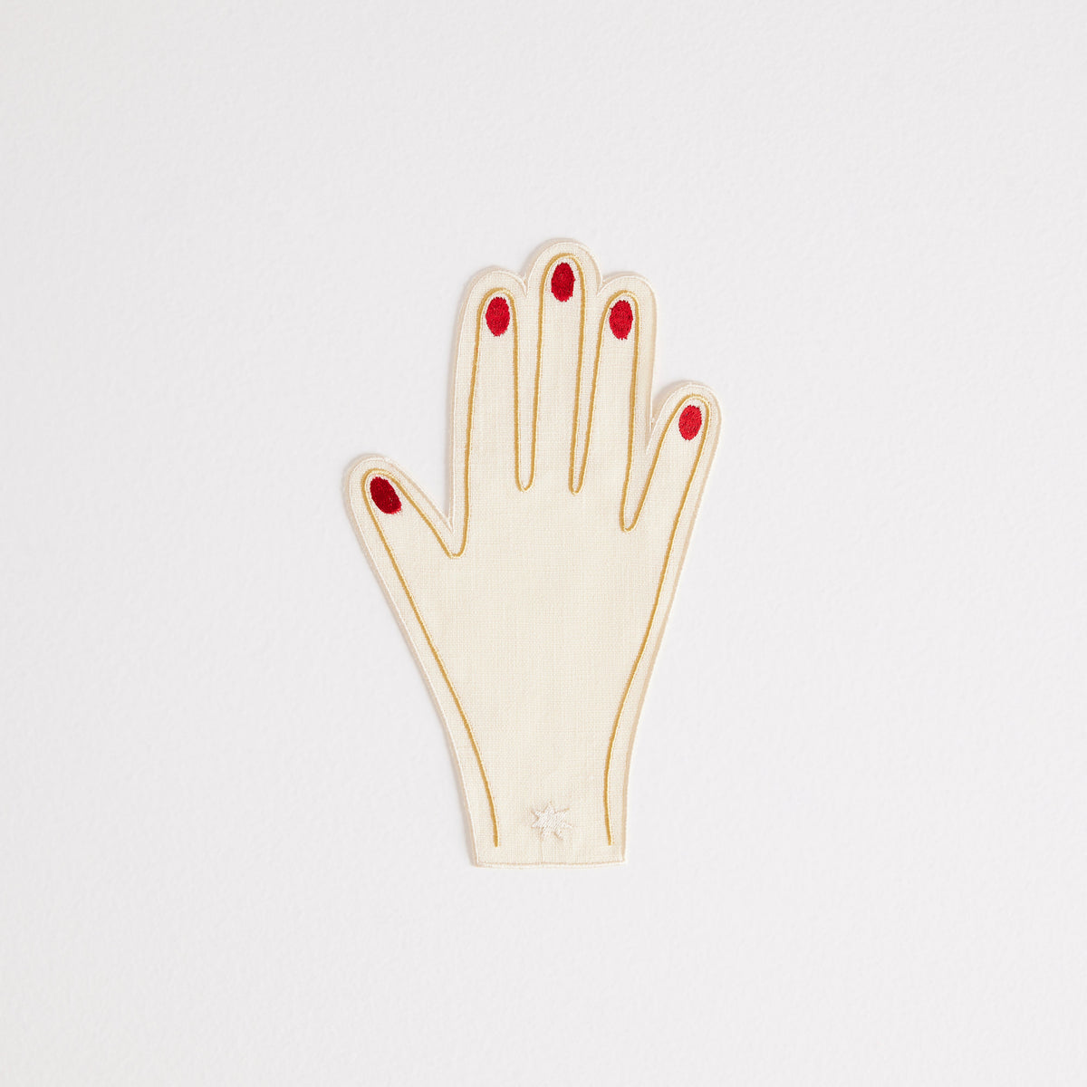 4 Hand Cocktail Napkins | Ivory & Red