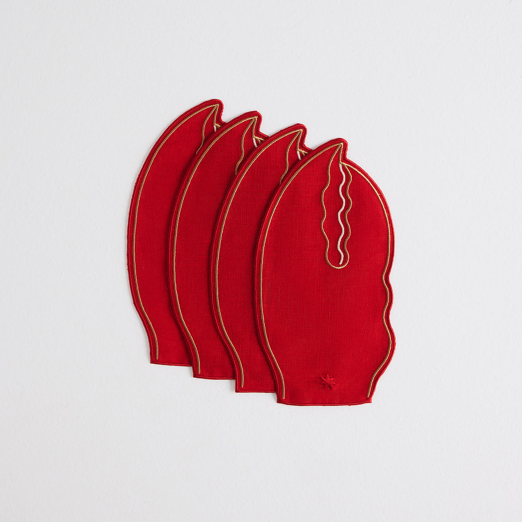 4 Lobster Claw Cocktail Napkins