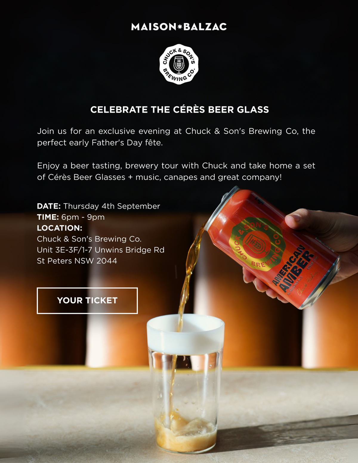 Maison Balzac x Chuck &amp; Sons Brewing Co Launch Event