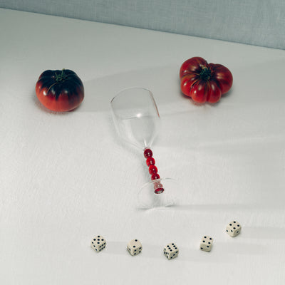 2 Perle Wine Glasses | Clear & Rouge