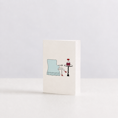 Lady on the Blue Velvet Chair Greeting Card
