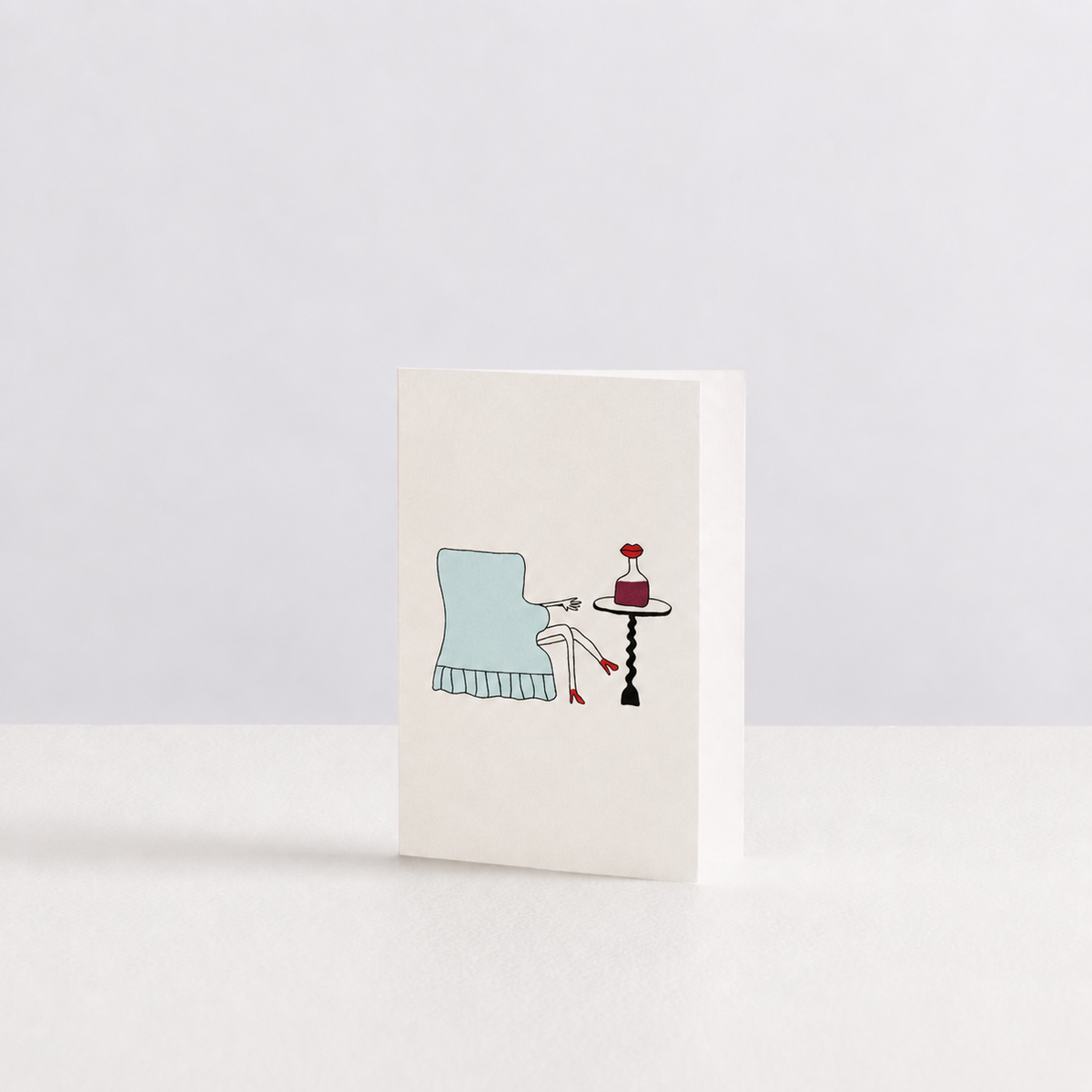 Lady on the Blue Velvet Chair Greeting Card