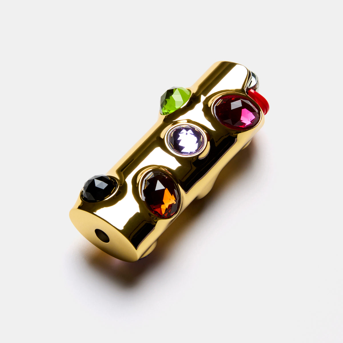 Edie Parker Gemstoned Lighter Case | Dark Peony