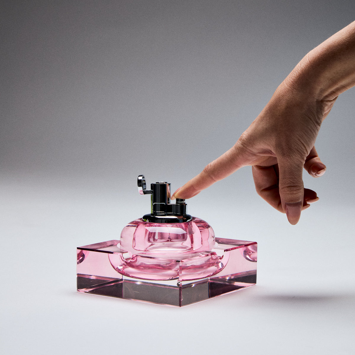Edie Parker Glass Tabletop Lighter | Blush Pink