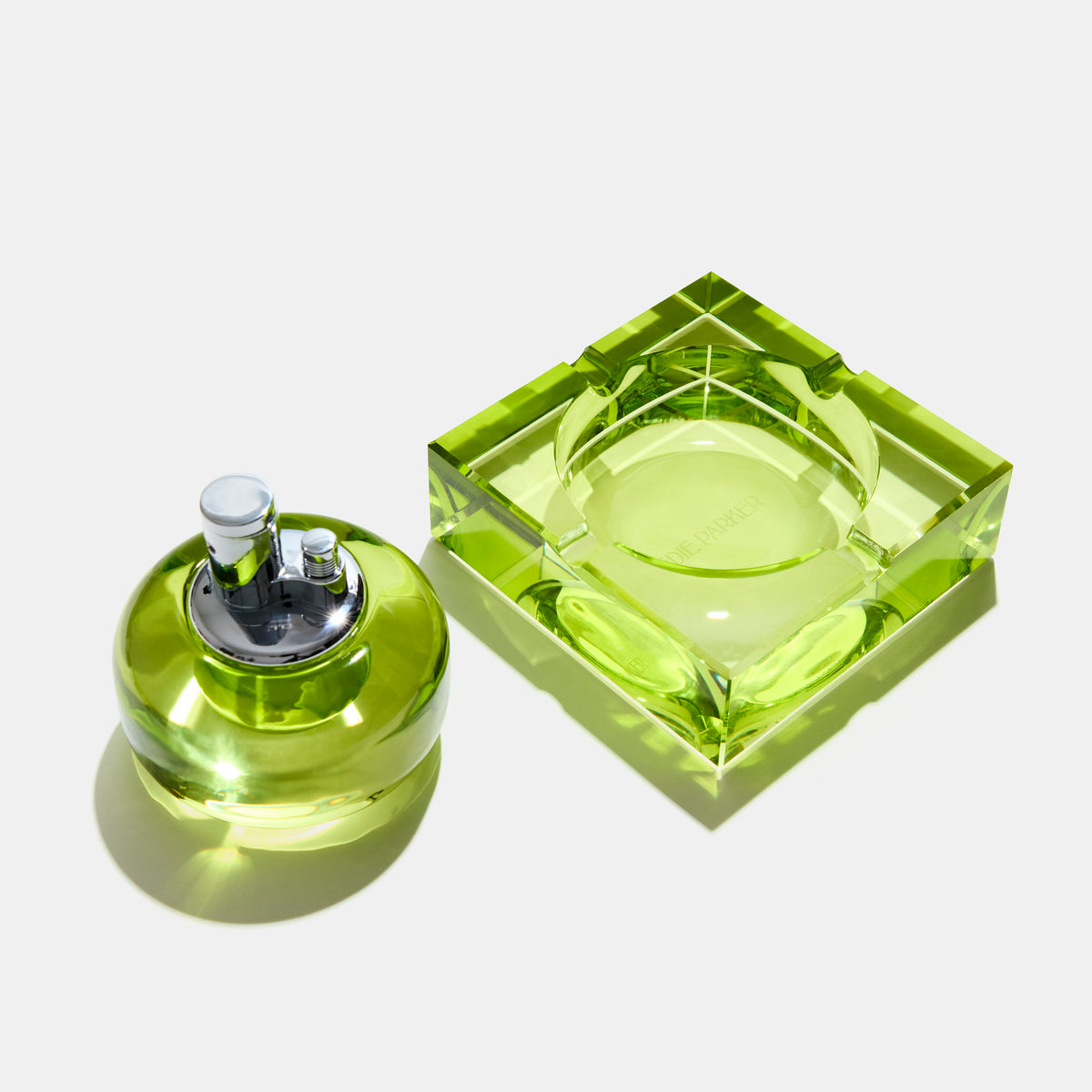 Edie Parker Glass Tabletop Lighter | Chartreuse