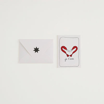 Je T'aime Prawn Greeting Card