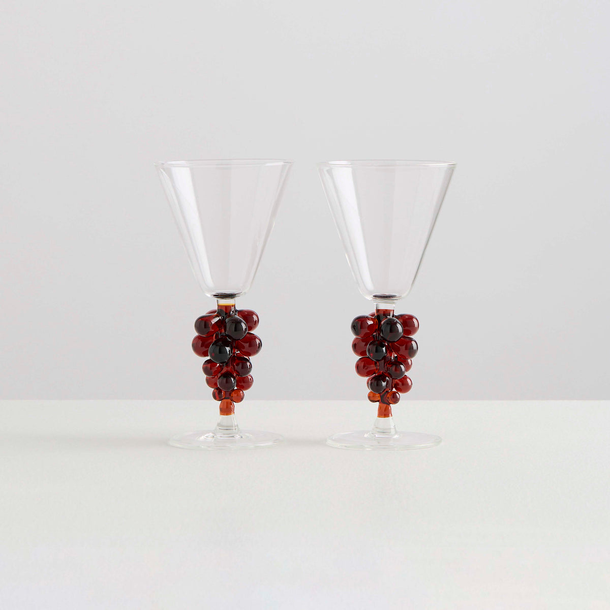 2 Bordeaux Wine Glasses | Clear & Amber