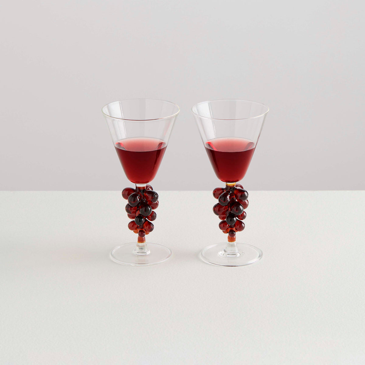 2 Bordeaux Wine Glasses | Clear & Amber