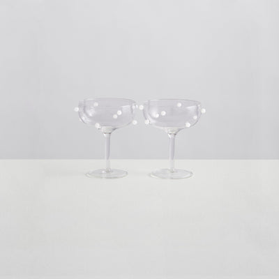 2 Pomponette Coupes | Clear & White