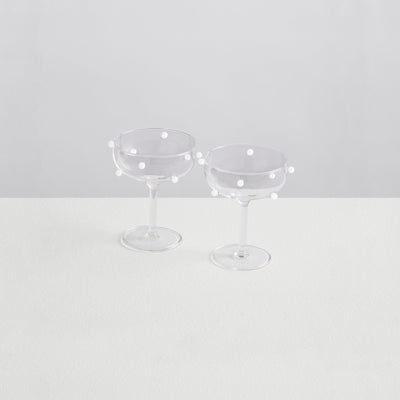 2 Pomponette Coupes | Clear & White