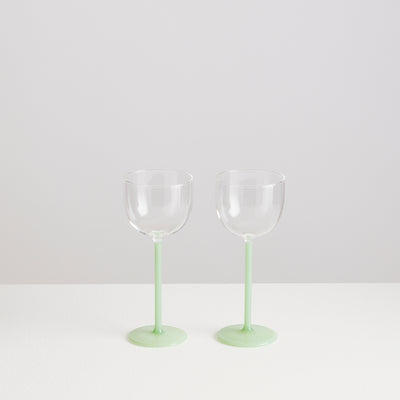 2 Nick & Nora Glasses | Mint & Clear