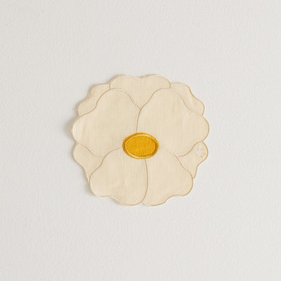 4 Wild Rose Napkins | Ivory & Yellow