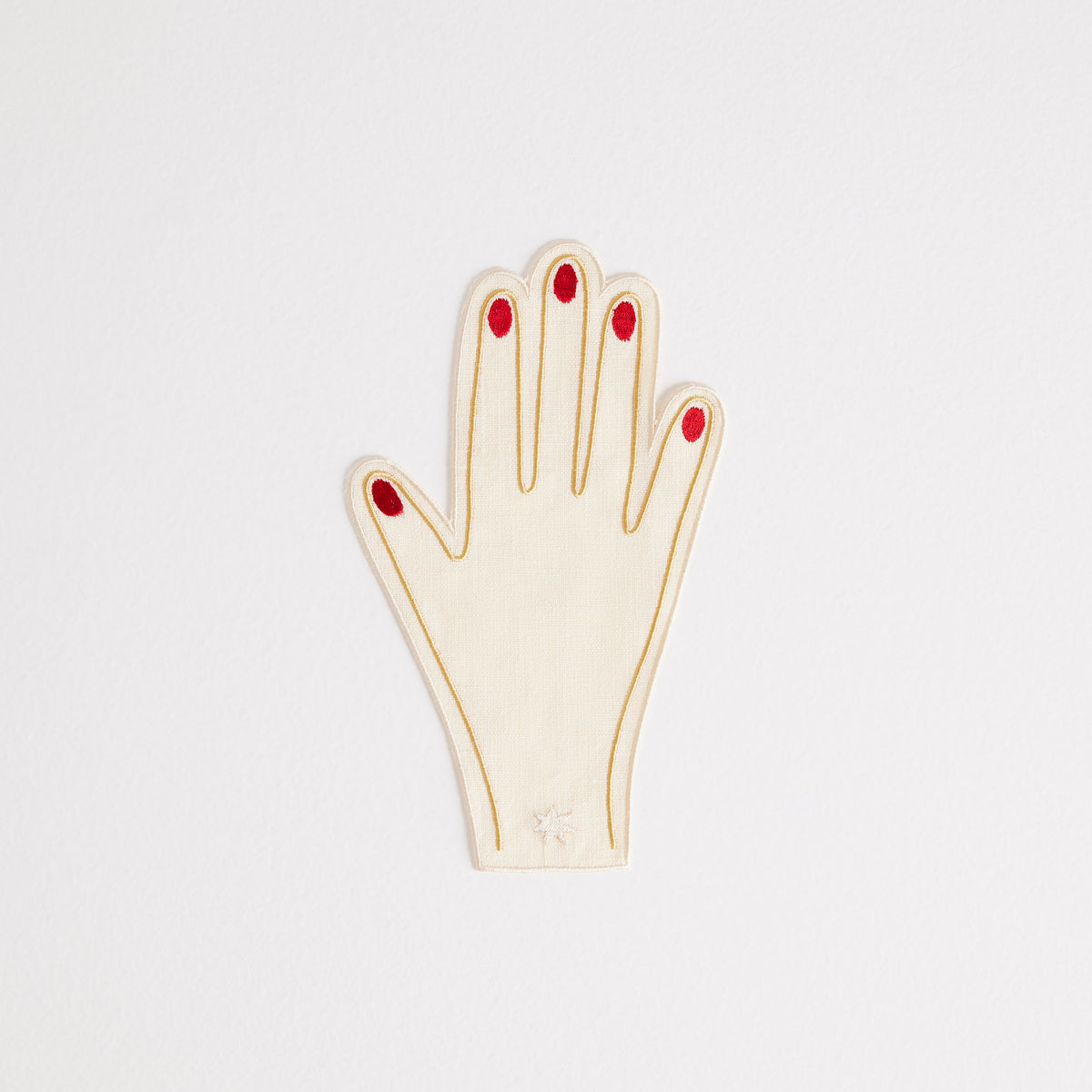 Hand Cocktail Napkins | Ivory &amp; Red
