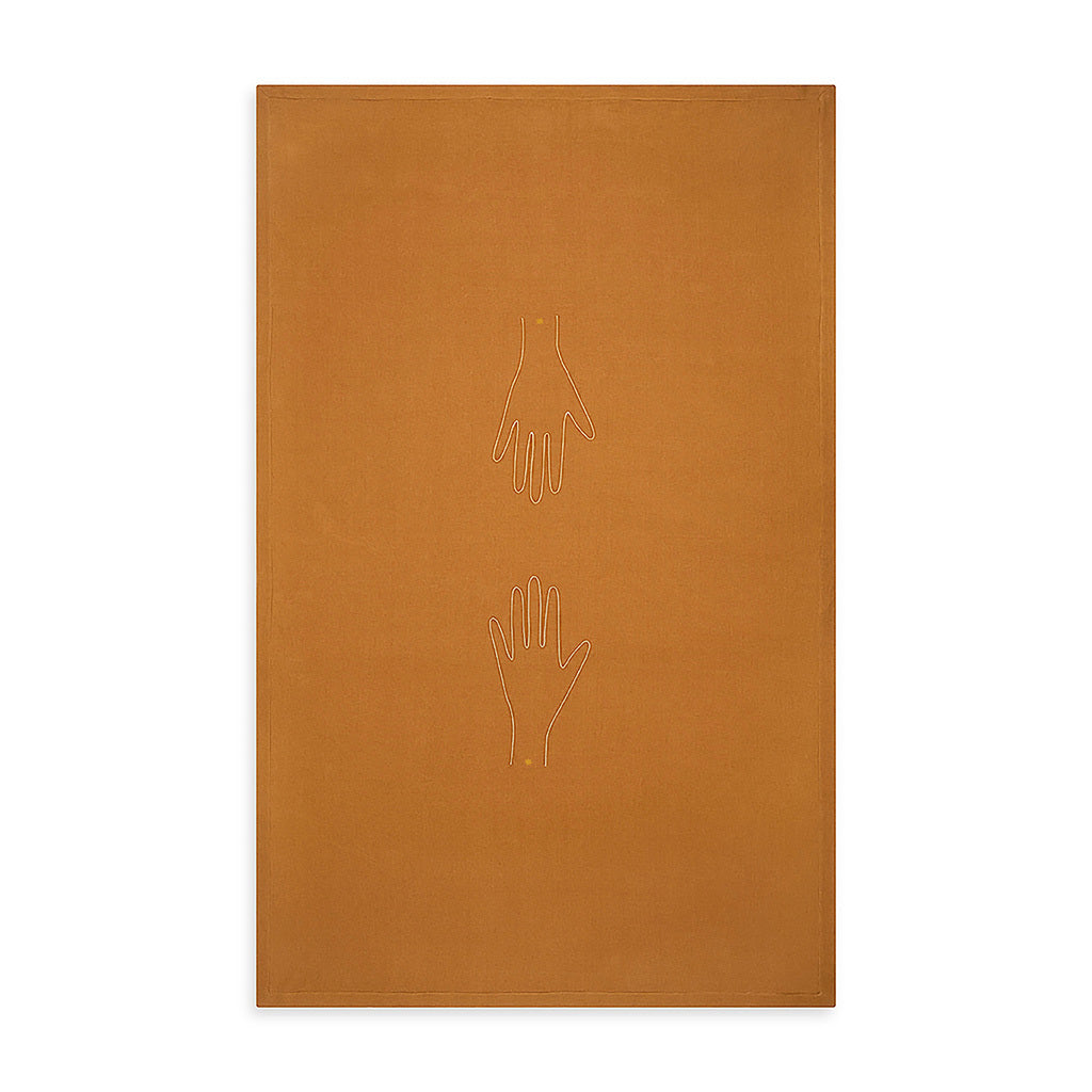 Hand Tablecloth | Caramel & Ivory