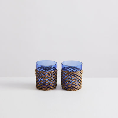 2 Palamós Gobelets | Azure & Taupe