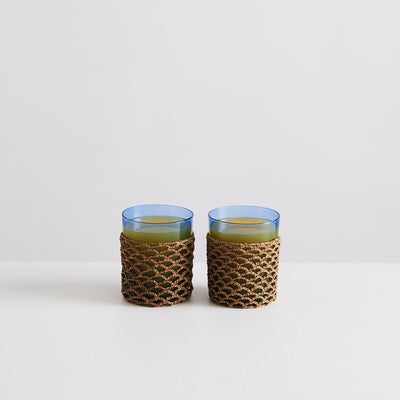 2 Palamós Gobelets | Azure & Taupe
