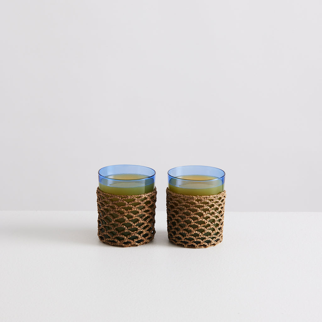 2 Palamós Gobelets | Azure &amp; Taupe
