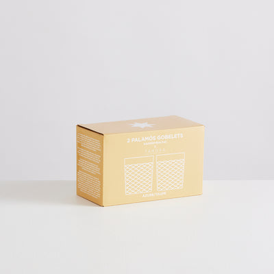 2 Palamós Gobelets | Azure & Taupe
