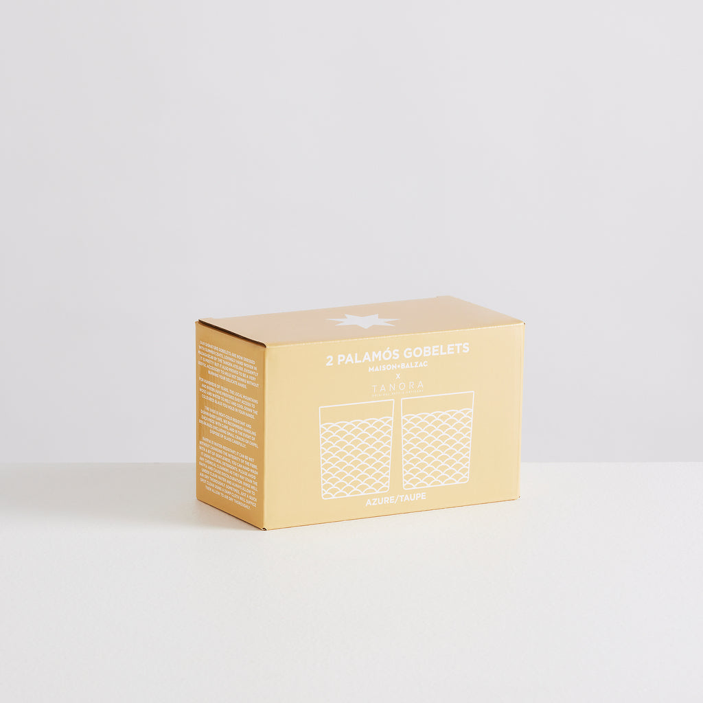 2 Palamós Gobelets | Azure & Taupe