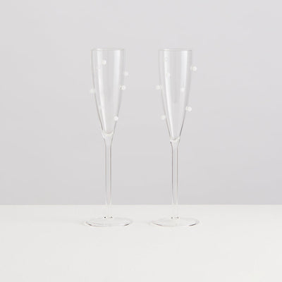 2 Pomponette Flutes | Clear & White