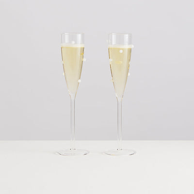2 Pomponette Flutes | Clear & White