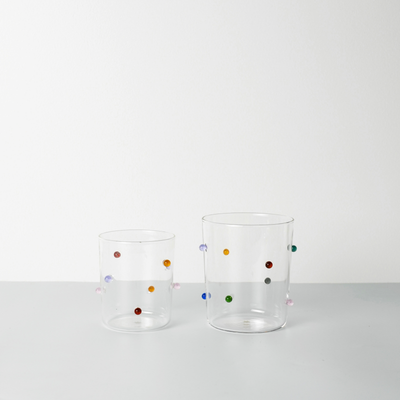 2 Medium Pomponette Gobelets | Clear & Summer
