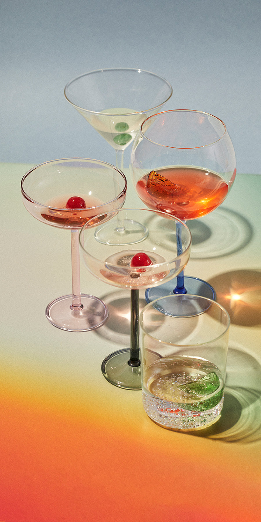 Set of 4 Small Smoke Coloured Wine Glasses 