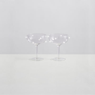 2 Pomponette Coupes | Clear & White