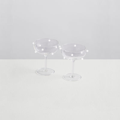 2 Pomponette Coupes | Clear & White