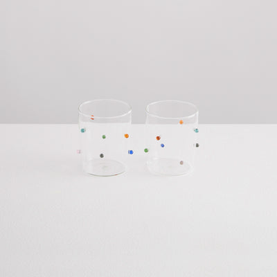 2 Pomponette Gobelets | Clear & Multi