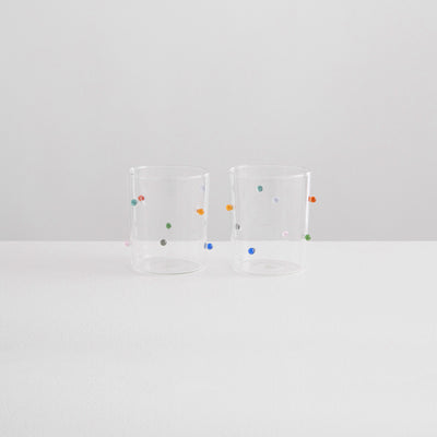 2 Pomponette Gobelets | Clear & Multi
